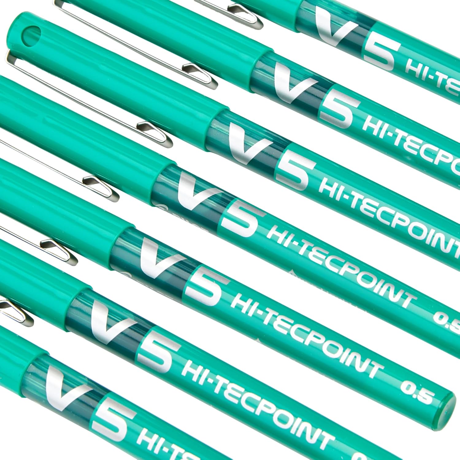 Pilot V5 Liquid Ink Rollerball 0.5 mm Tip (Box of 12) - Green