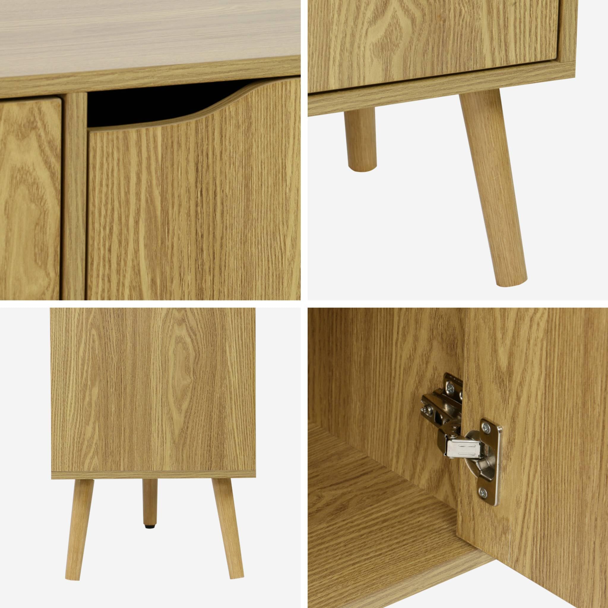 Alice's Garden sweeek - Buffet de Rangement Effet frêne 3 Portes et 3 étagères. Buffet Bas. 120cm