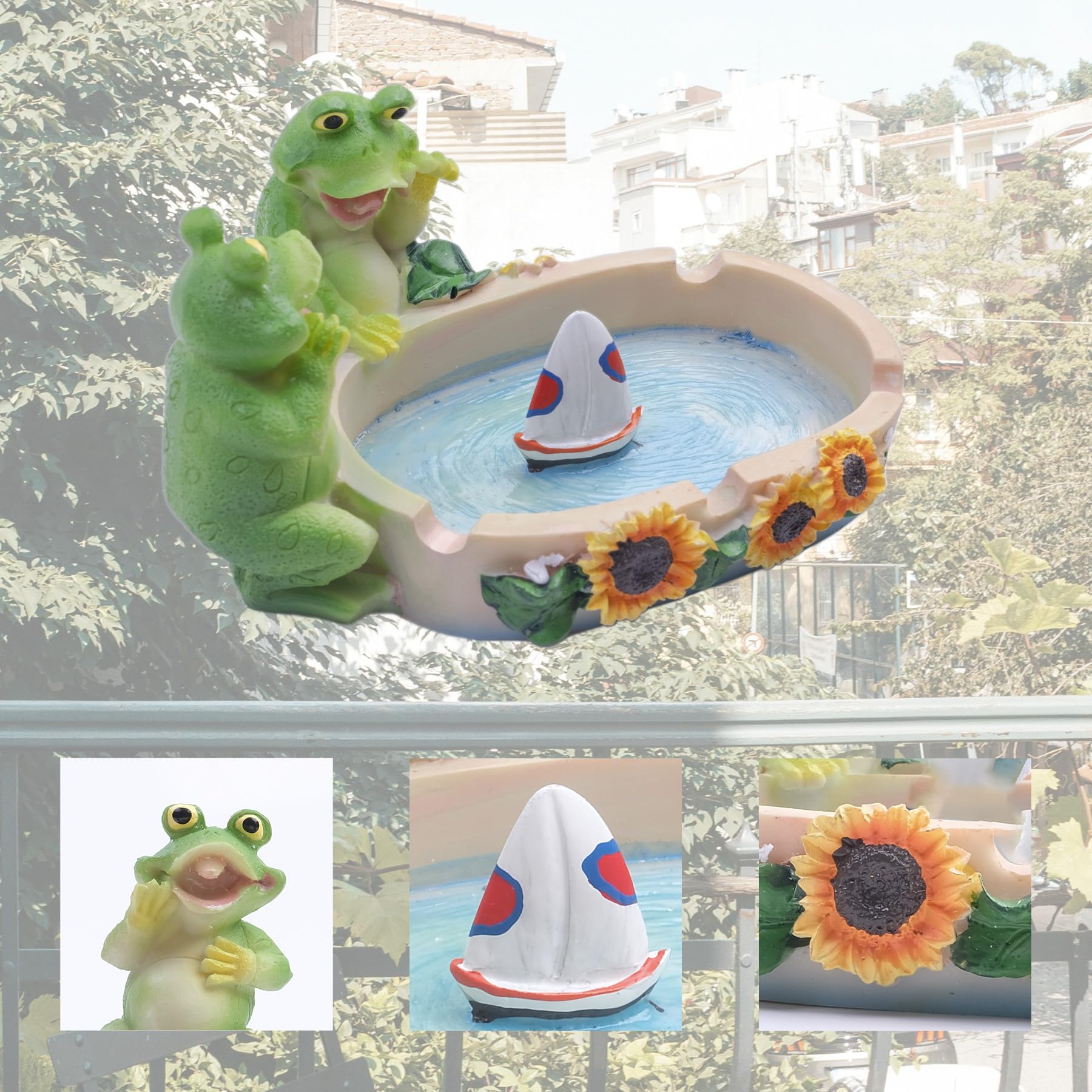 Frog Decor Cigar Ashtray Cute Ash tray Cigarette Ashtrays as Home Decoration, Outdoor Ashtray for Patio,Garden,Balcony