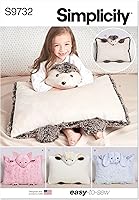 Vista 1 de Simplicity Cuddly - Juego de patrón de costura de fundas de animales de peluche, código S9732, para tamaños de almohada estándar, multicolor