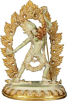 Exotic India 12" Vajrayogini Brass Statue | Buddhist Figurines - Brass Statue