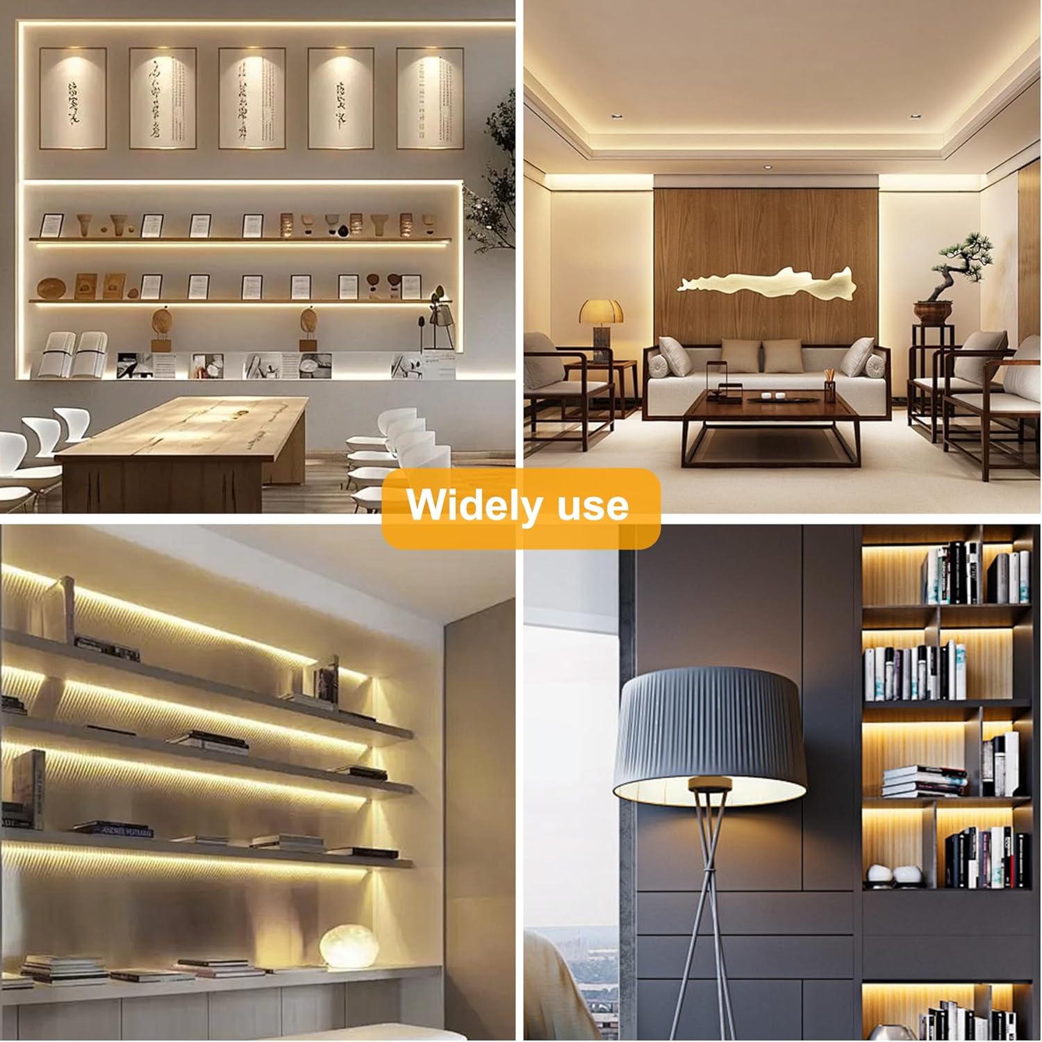 COB LED Strip Lights Warm White,24V Dimmable led Light Strip KIT with Remote and app Control,3000K 25FT/7.5m 8mm Wide Ra>90 Cuttable Flexible Strip Lights for Bedroom,Wardrobe,Cabinet - Image 8