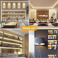 Vista 8 de COB LED Strip Lights Warm White,24V Dimmable led Light Strip KIT with Remote and app Control,2700K 25FT/7.5m 8mm Wide Ra>90 Cuttable Flexible Strip