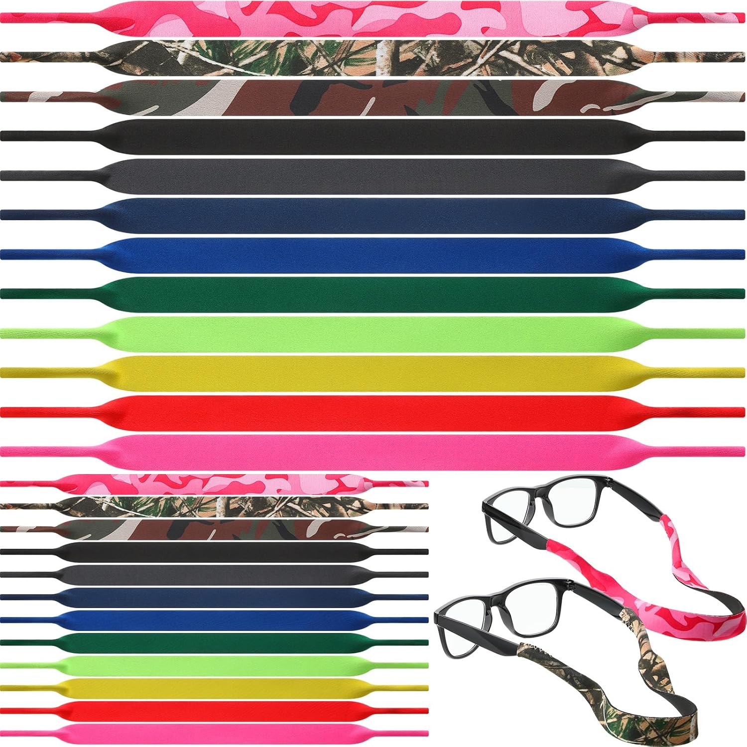 Kanayu 24 Pcs Floating Bulk Sunglass Strap Eyewear Retainer