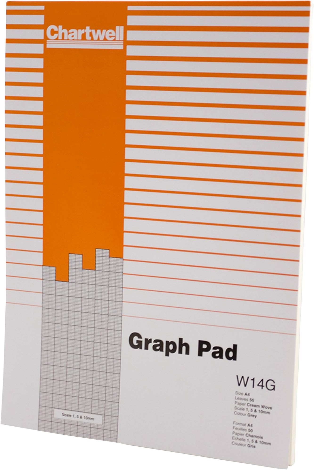 Chartwell Graph Pad 85gsm with Scale Area 280x190mm 1mm 5mm 10mm Grid 50 Sheets A4 Cream Wove - Ref W14G Office Product