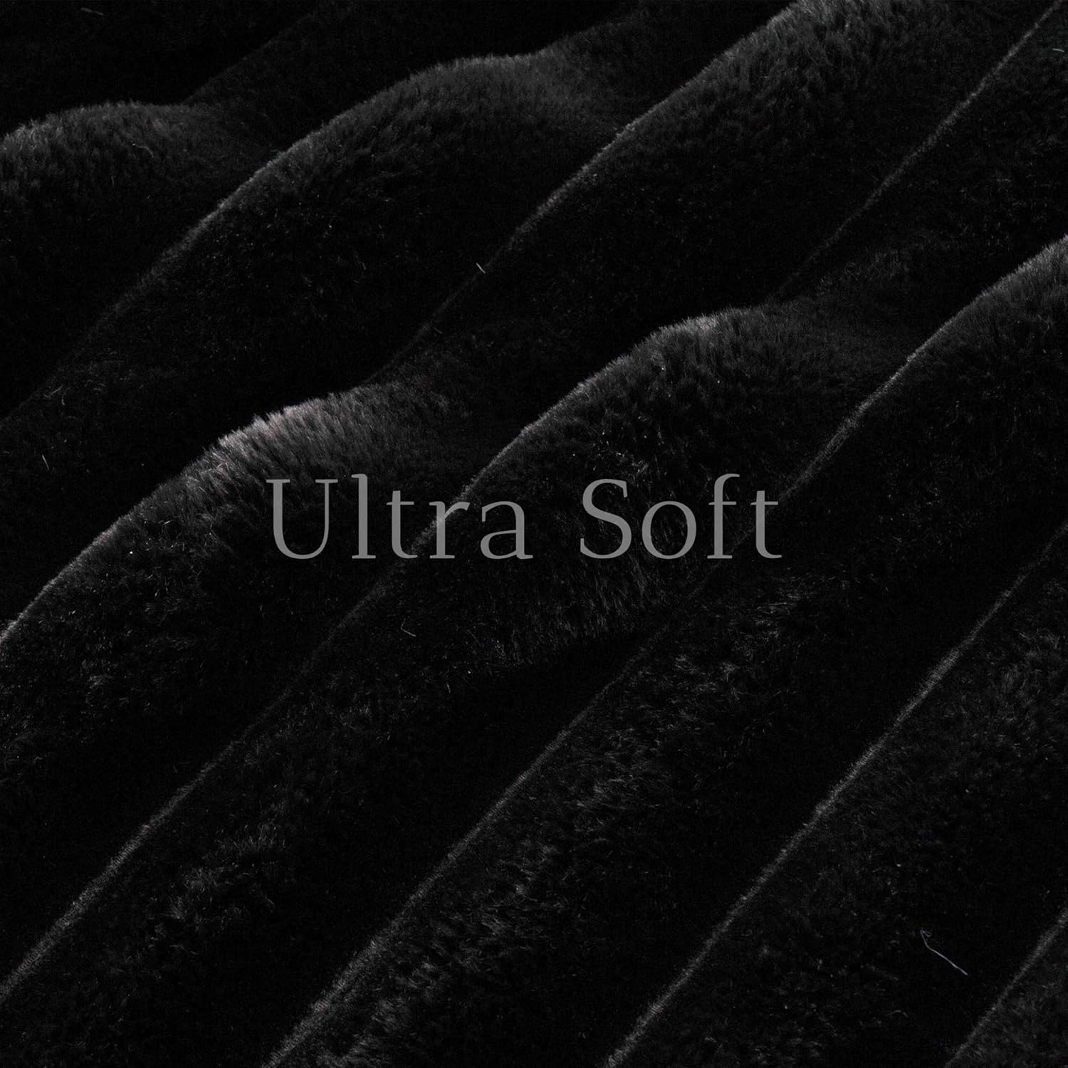 Battilo Faux Fur Throw Blanket, Cozy Warm Plush Striped Rabbit Fur Blanket for Couch and Bed, Super Soft Fuzzy Black Blanket for Living Room Bedroom, Home Decor & Gifts, 50"x60" - Image 4