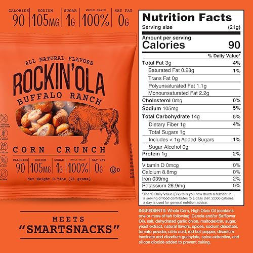 Miniatura 2 de Rockin'Ola - Bocadillos crujientes de maíz, aperitivos de regreso a clases, granos de maíz enteros crujientes, perfectos para llevar, todos los
