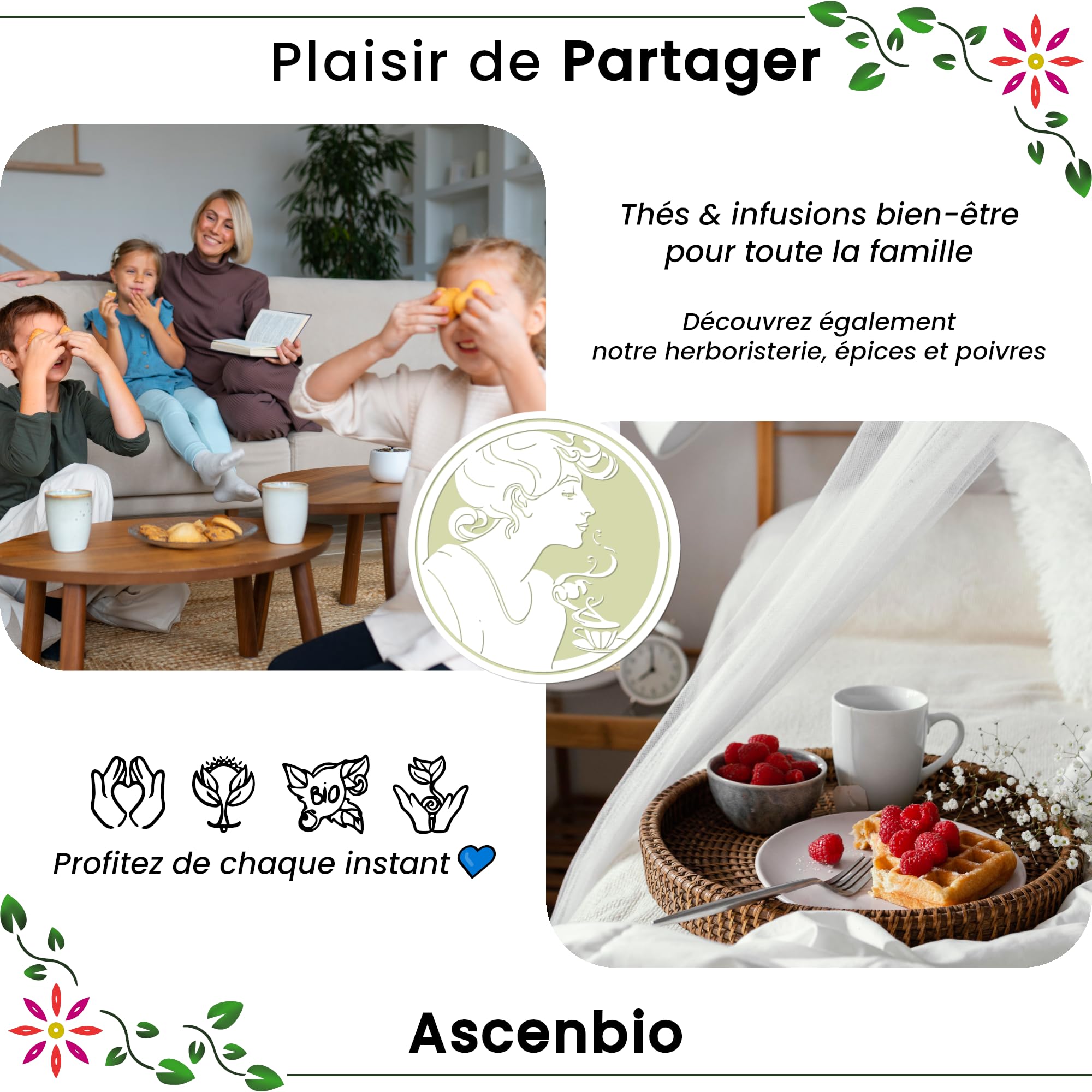 Ascenbio ✿ Rooibos Verde Orgánico ✿ Té de hierbas nocturnas Rooibos sin fermentar ✿ A granel 180 g ✿ Preparado y envasado en Francia ✿ Embalaje biodegradable