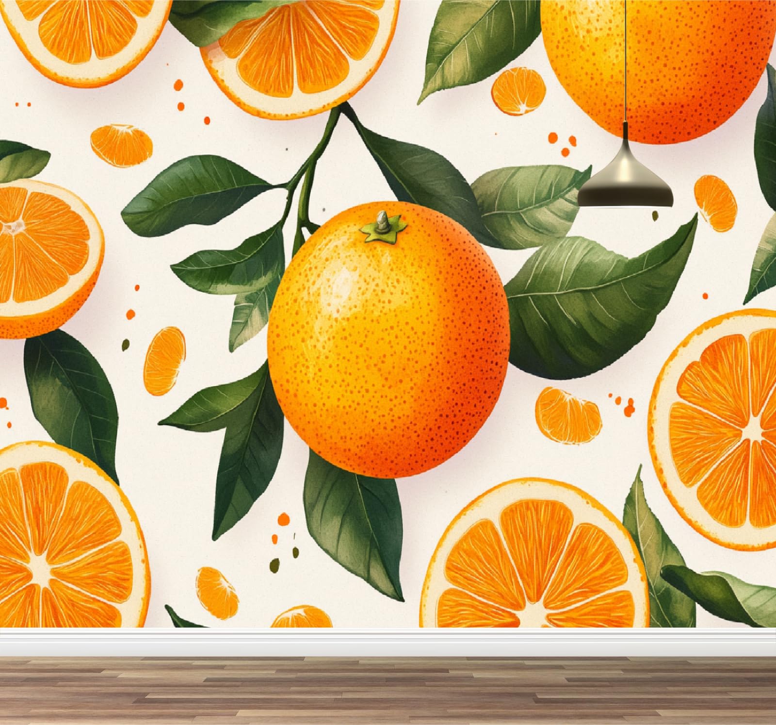 Papier peint 3D fruits orange panoramique haut de gamme pour hôtel et salon
