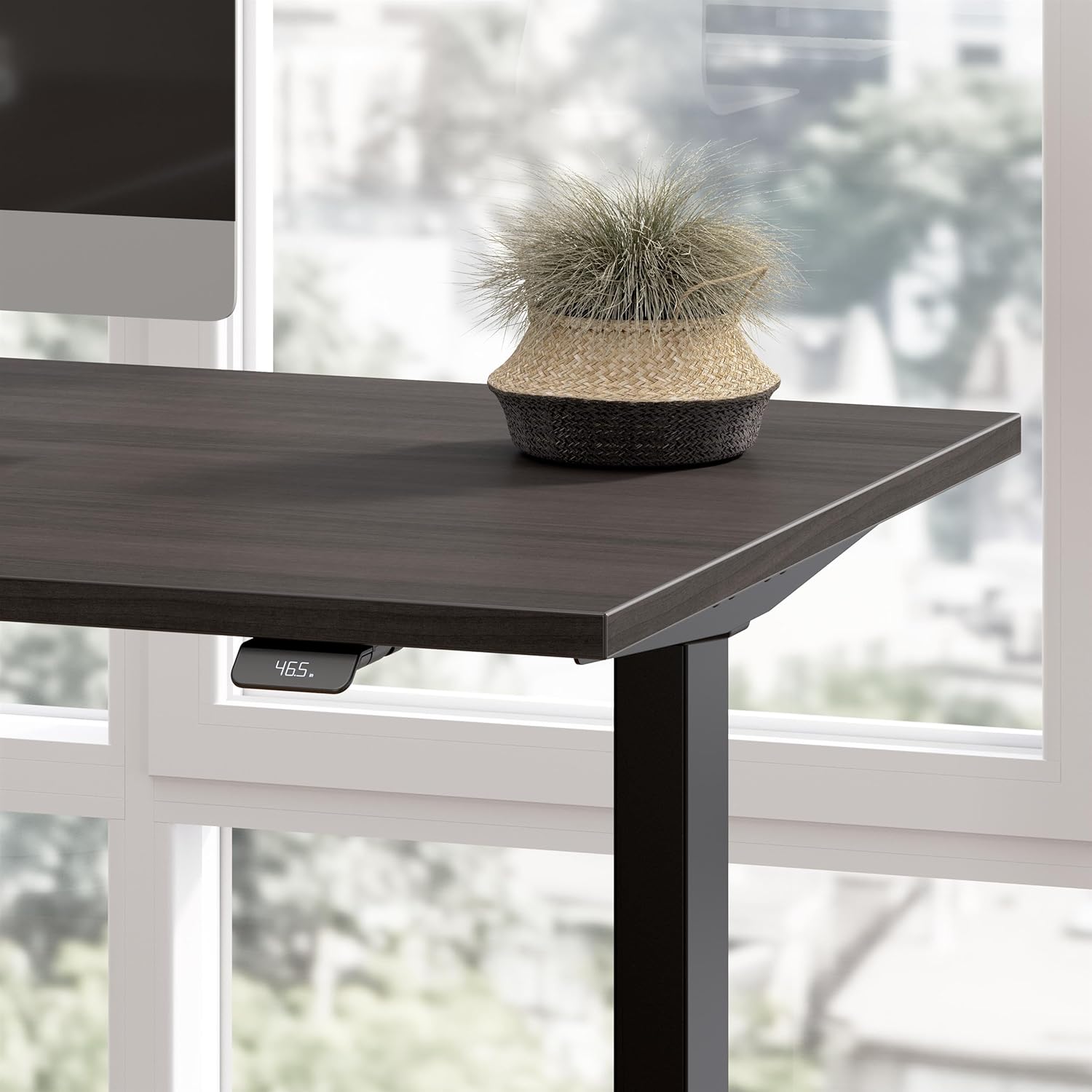 Bush Business Furniture 72-inch Height Adjustable L Shaped Standing Desk, Electric Sit-Stand Corner Computer Table, Ergonomic Office, Move 60 Series, Storm Gray with Black Base