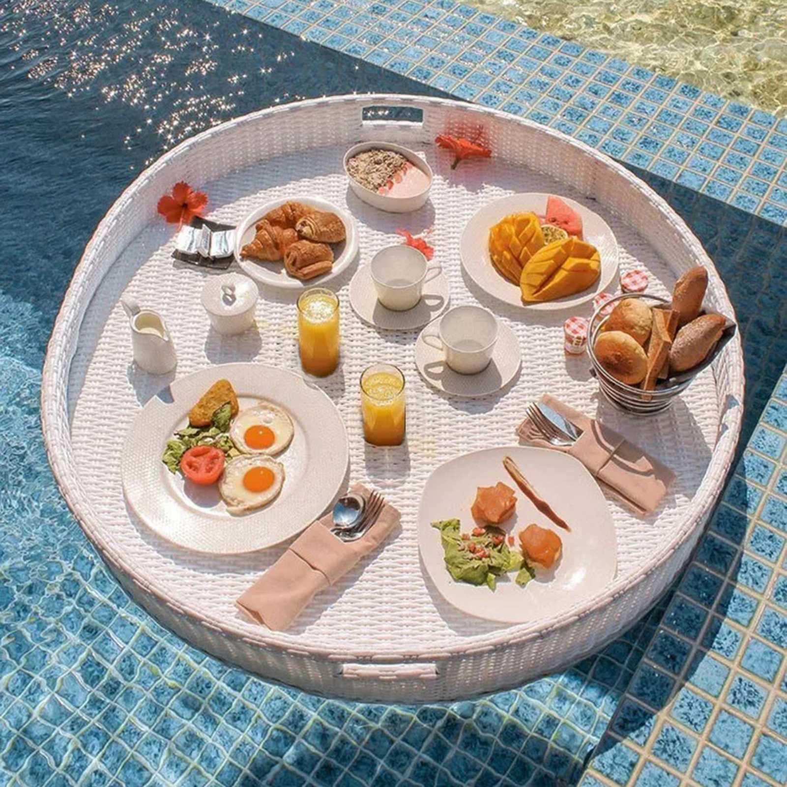 Swimming pool floating bar, Floating Tray(White,80CM)
