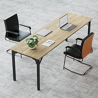 XXL Schreibtisch Computertisch 200 cm Extra Lang Doppelter Schreibtisch für 2 Personen PC Tisch Großer Bürotisch/Arbeitstisch aus Holz, Home Office Büro-Möbel & Konferenztisch