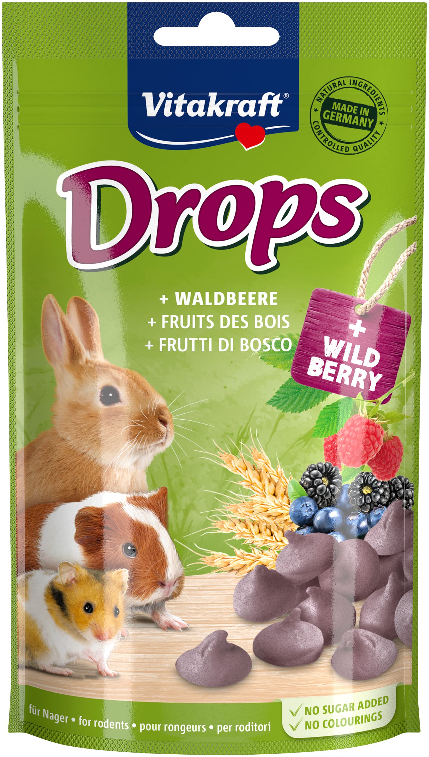 VITAKRAFT Snacks Roditori Drops Frutti di Bosco 75G