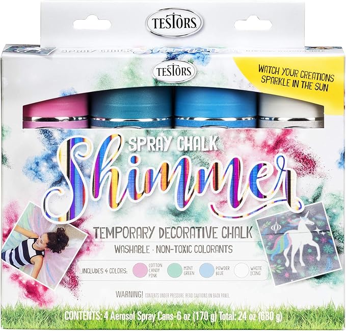 Testors Shimmer Spray Chalk, 6 Ounce (Pack of 4)