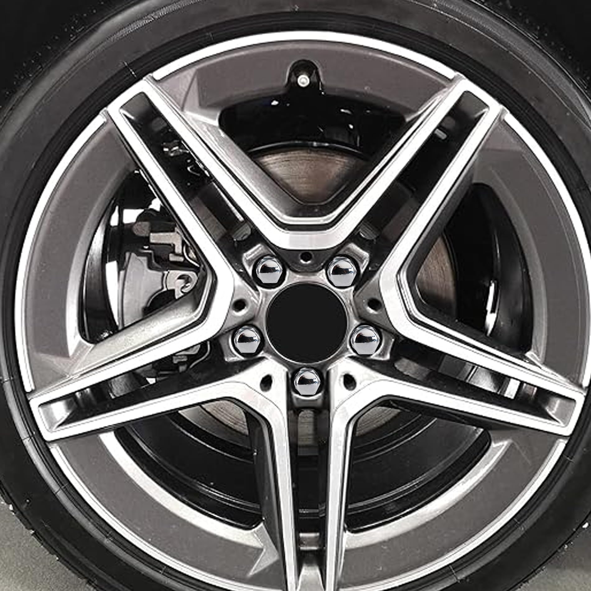 20 dadi esagonali per ruote M12 x 1,5, 19 mm, in lega, cromati, con estremità chiusa, M12 x 1,5, compatibili con la maggior parte delle Ford Focus, Fiesta, Fusion, Escort, Cougar, C-Max