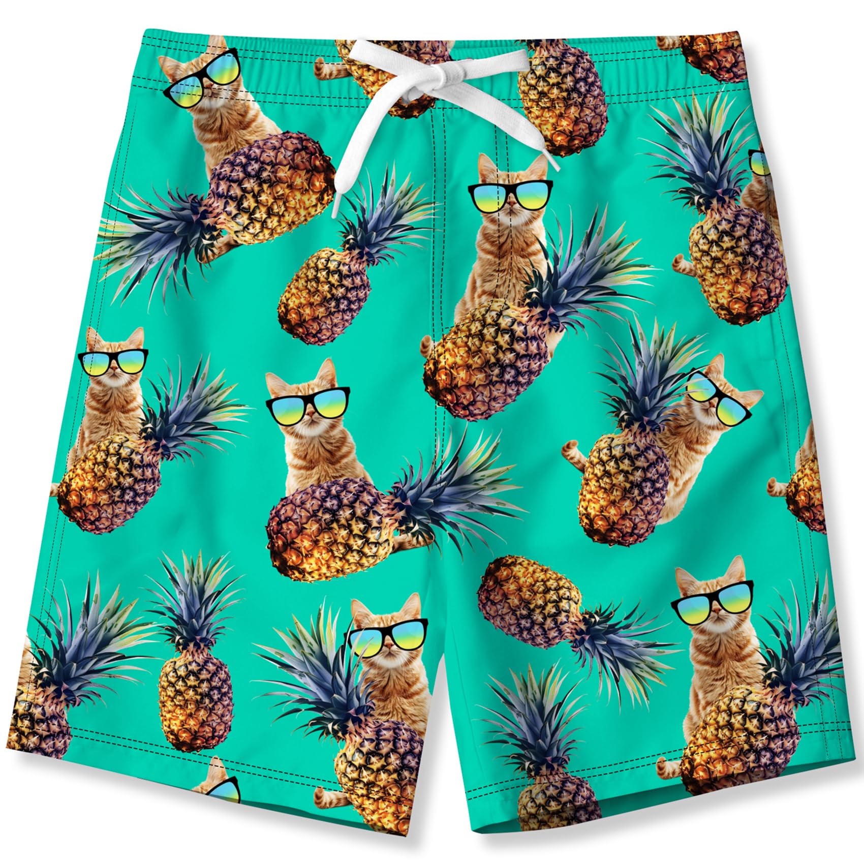 kids4ever Badehose Jungen Lustig 3D Druck Schnelltrocknend Badeshorts Kinder Sommer Strand Boardshorts Schwimmhose 6-14 Jahre