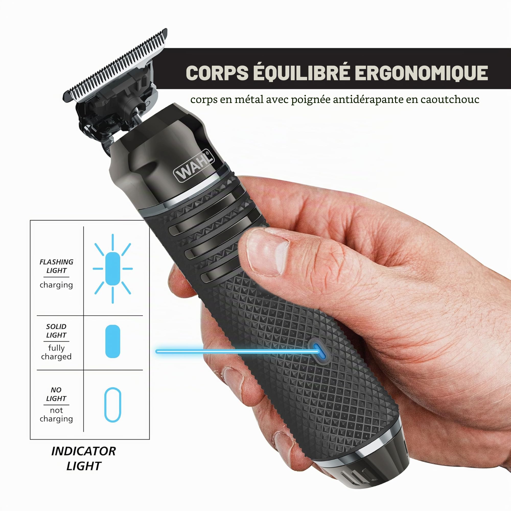 Wahl Pro Series High Visibilty Tondeuse, lame de coupe rapprochée, Lithium-Ion, tondeuse à barbe entièrement lavable, kit de toilettage, têtes interchangeables, sans fil, coupe près de la peau