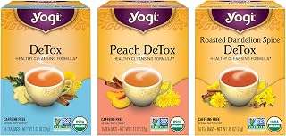 Yogi Herbal DeTox Variety Pack (3 Pack) Healthy Cleansing Formula - Caffeine Free - 48 Organic Tea Bags