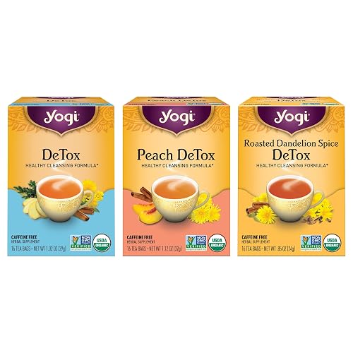 Yogi Herbal DeTox Tea Sampler (3 pk, 16 ea) - Caffeine-Free Organic Tea