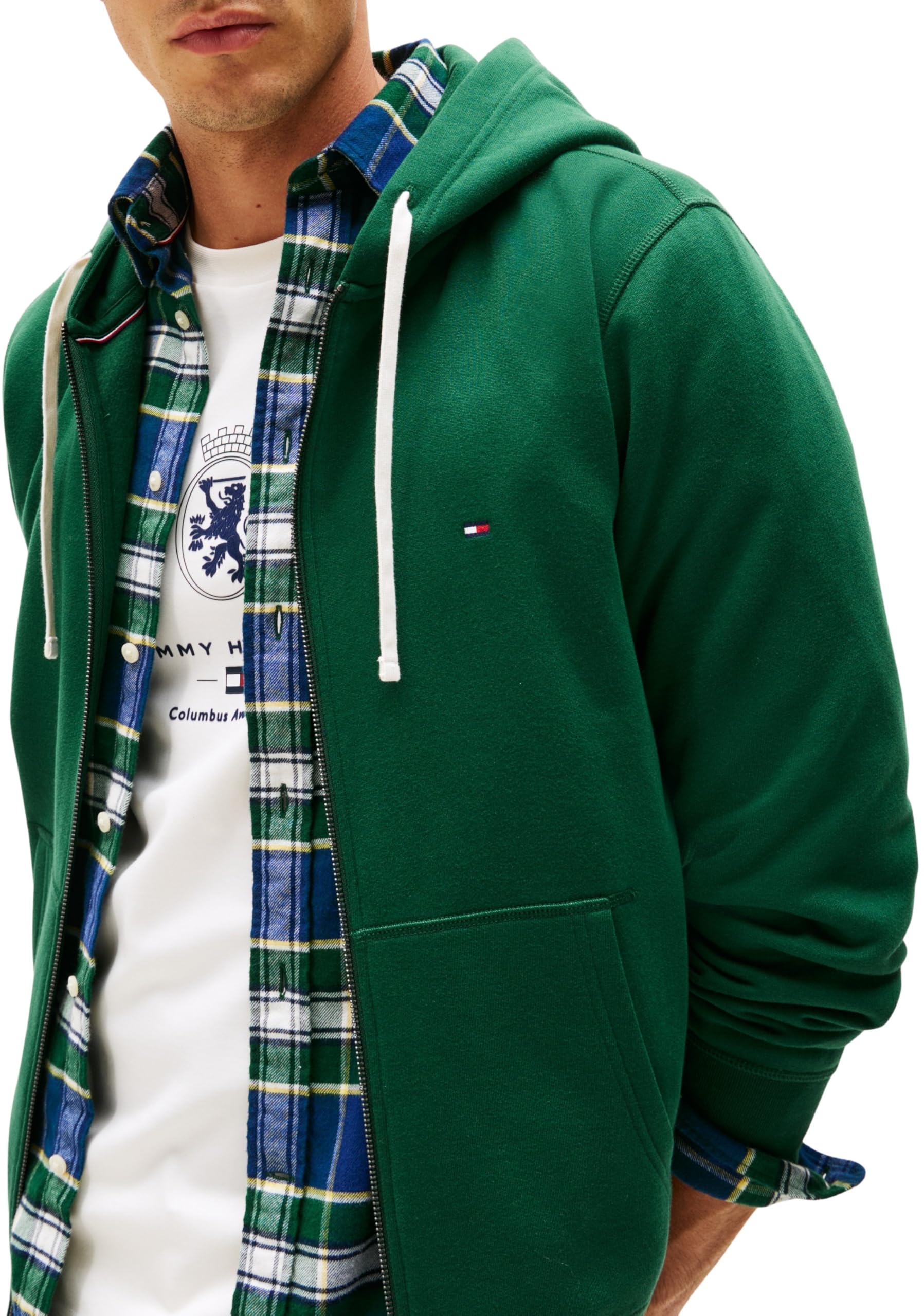 Tommy Hilfiger Chaqueta con Cremallera Hombre Essential Fleece Zip Through con Bolsillos