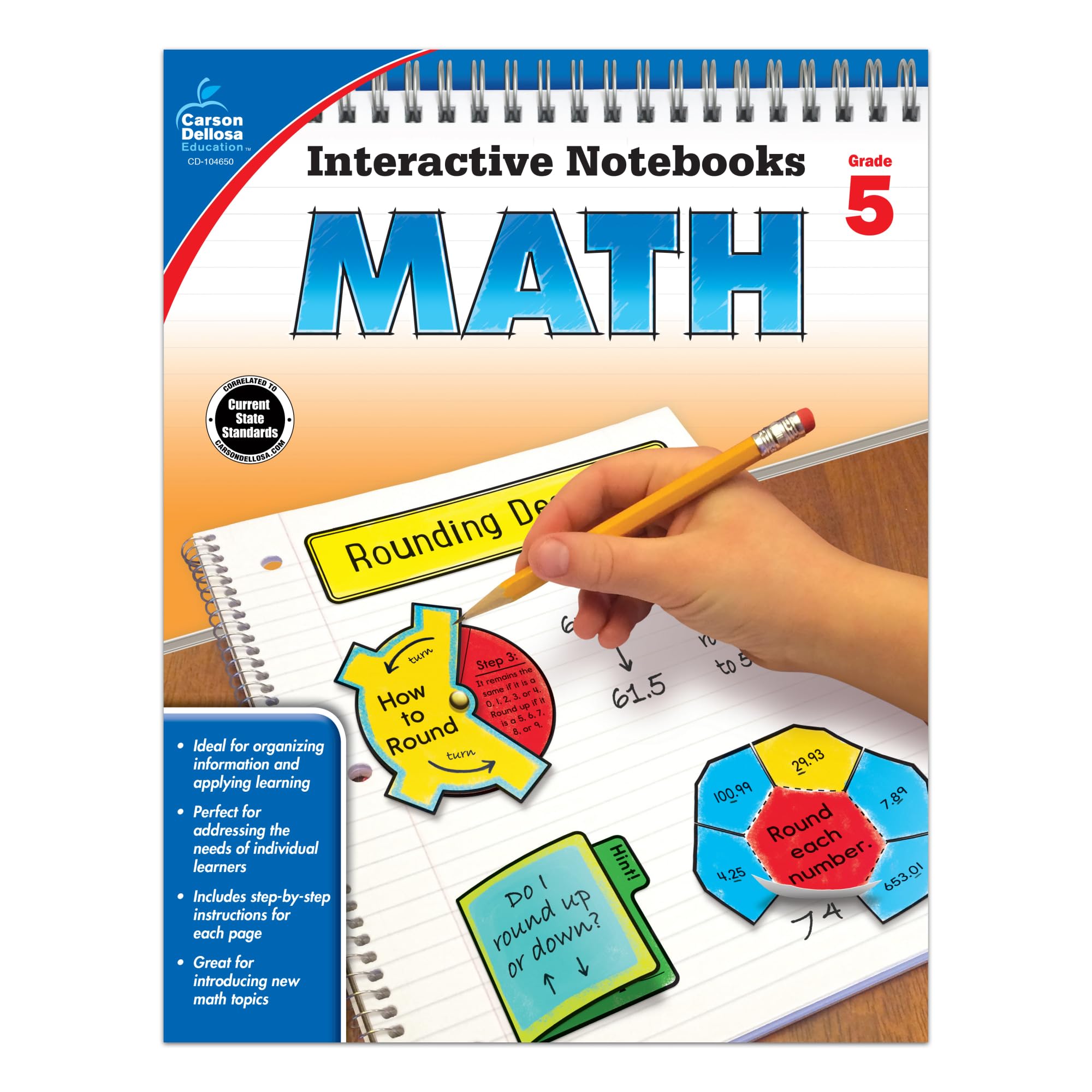 Carson Dellosa | Math Interactive Notebook | 5th Grade, 96pgs (Interactive Notebooks)