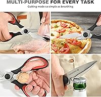 Vista 4 de Kitchen Cooking Shears Heavy Duty Kitchen Scissor with, Detachable, All Purpose Scissors, Dishwasher Safe Scissors, Serrated Blades, Nutcracker and