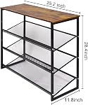 Garden 4 You Raquette de chaussures pour entrée 4 Niveaux, plat réglable & Rangement de chaussures, Organisateur de chaussures avec plateau en bois brun pour entrée Hallway Salon