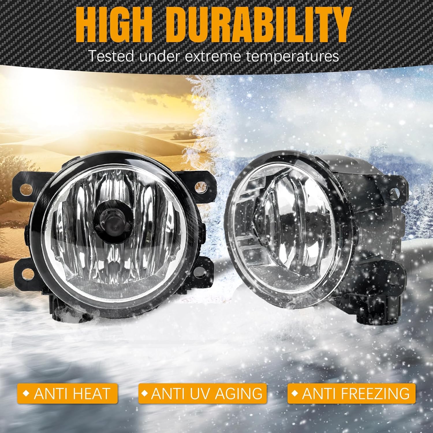 Fog Lights Assembly With Bulbs Compatible With For Ford Explorer 2011-2015,Fusion 2013-2016,Focus 2008-2014, Halogen Front Bumper Driving Fog Lamps Replacement,Driver and Passenger Side (Clear)