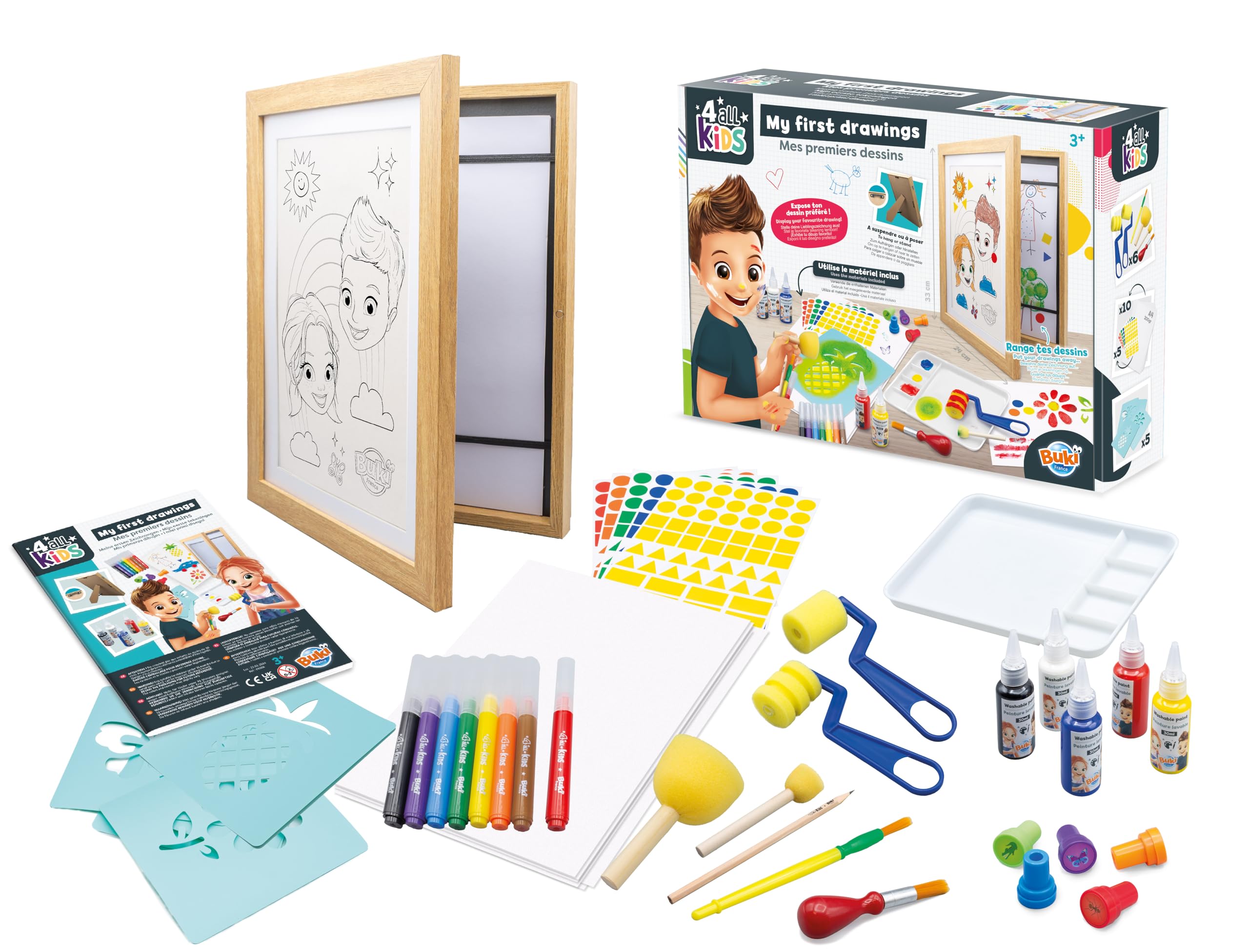 Mes premiers dessins - Kit de dessin avec cadre pour dessin d'enfant