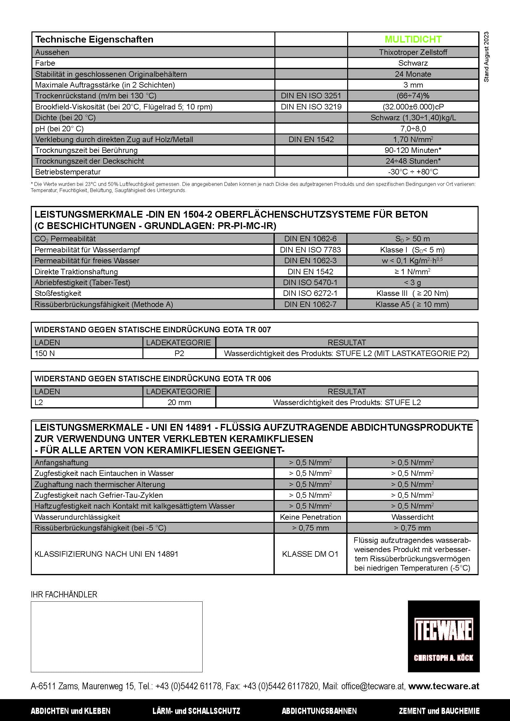 Multidicht XL Kit 460082 - geprüft und zertifiziert - Flüssigabdichtung, Abdichtung für Bad, Dusche, Schwimmbad, Kellerräumen, Terrasse, Balkon, Fensterbank, u.v.m.