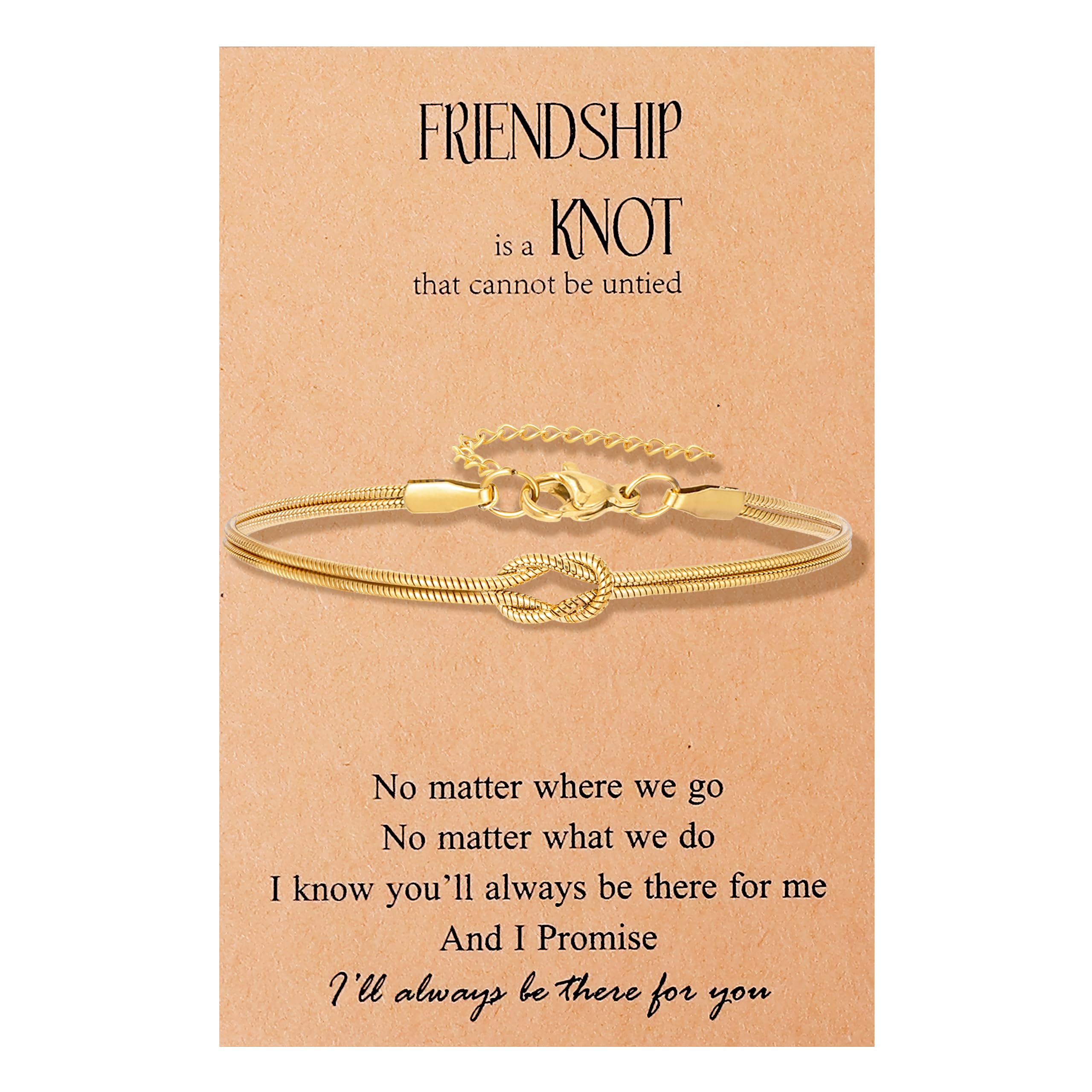 Long tiantian Best Friend Bracelet Love Knot Bracelets with Friendship Card