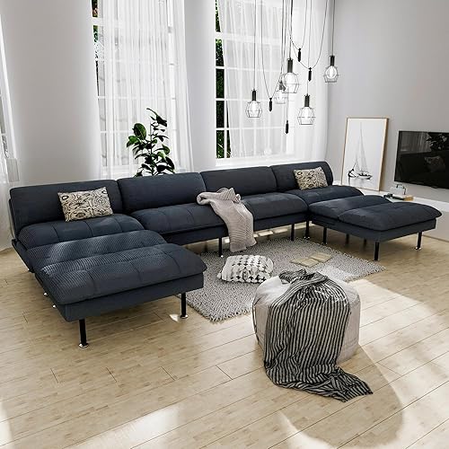 Miniatura 27 de Sofá cama tipo futón de 70 pulgadas, sofá cama multifunción 4 en 1 con respaldo ajustable, futón convertible moderno, sofá biplaza reclinable