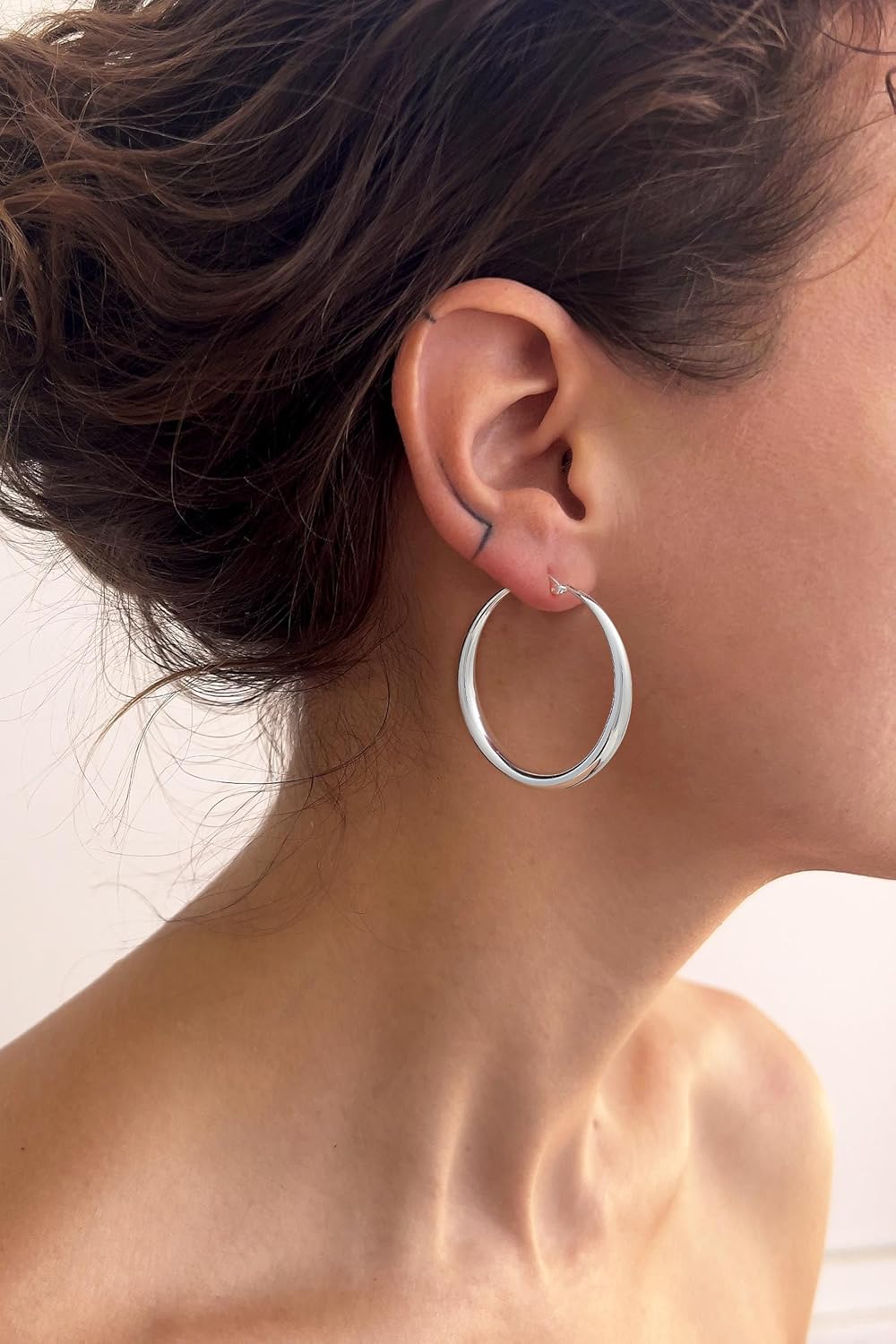 925 Sterling Silver Hoop Earrings for Women, Lightweight Hypoallergenic Hollow Circle Hoop Earrings, Fashion Jewelry Everyday Wear or Gift for Her - Image 3