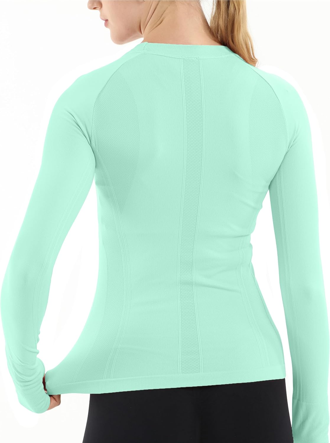 MathCat Seamless Workout Shirts for Women Long Sleeve Yoga Tops Sports Running Shirt Breathable Athletic Top Slim Fit XS-XL - Image 4