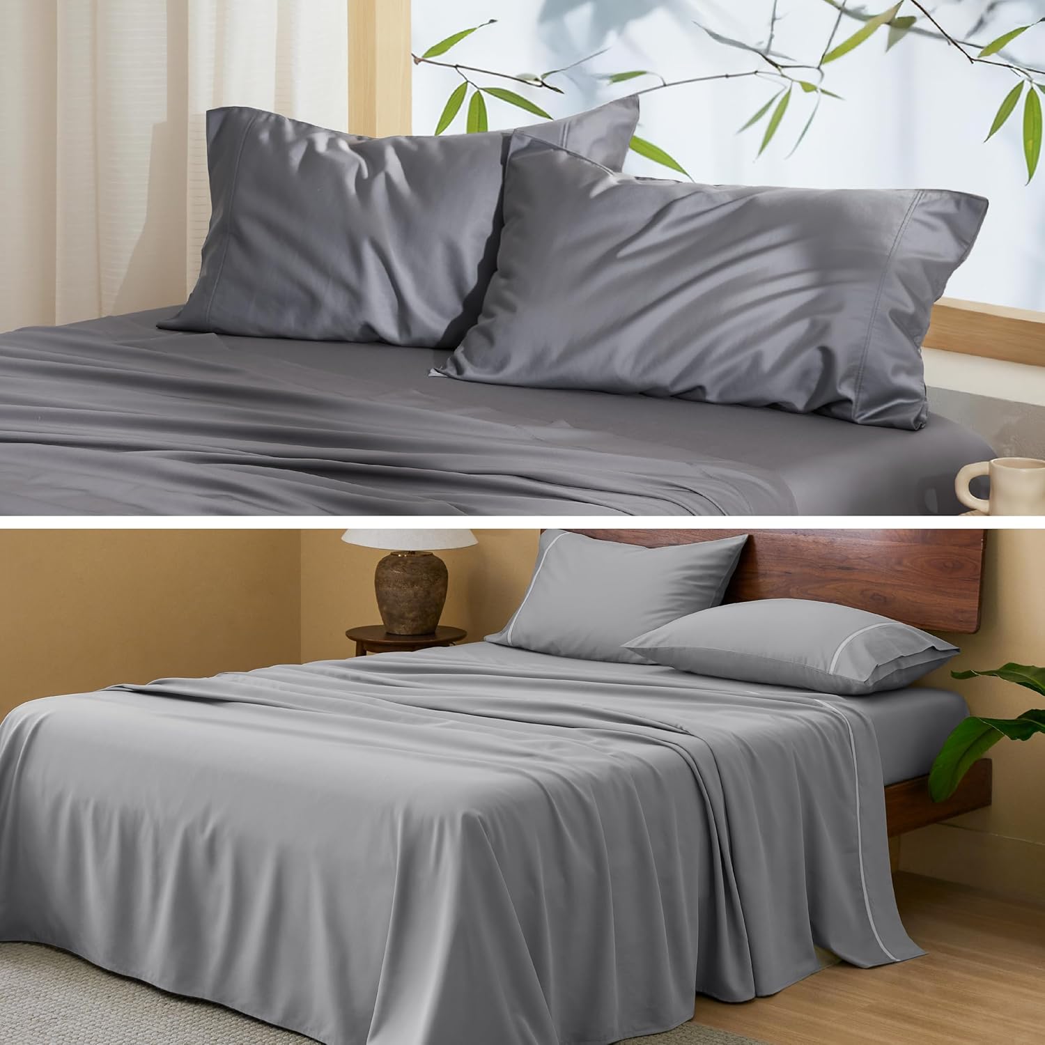 Bundle of Sheets Set & Pillowcases: 1 100% Cotton Sheets 500TC + 1 Cooling Pillowcases