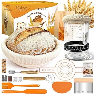 Complete Sourdough Starter Kit, Sourdough Bread Baking Supplies, Banneton Bread Proofing Basket with