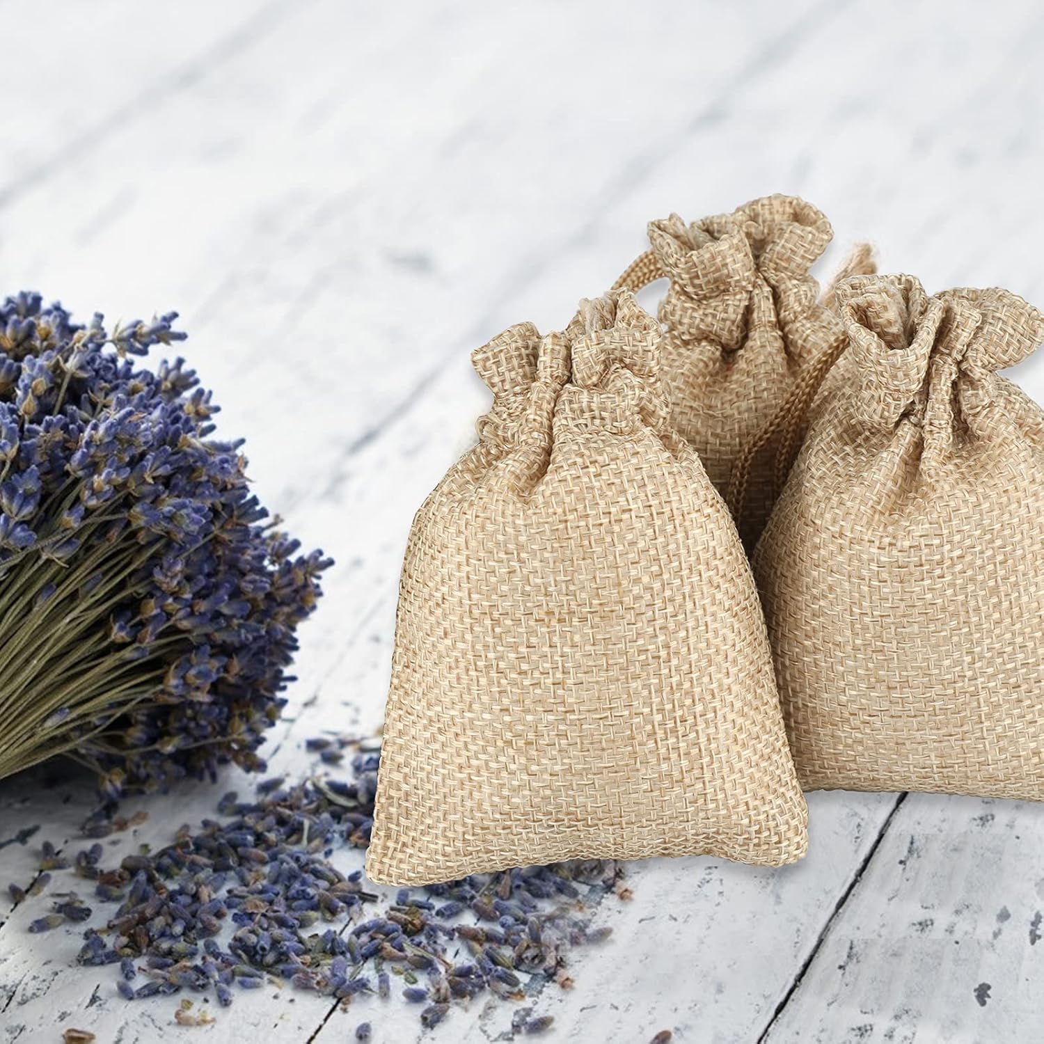 G2PLUS 20 PCS Small Burlap Gift Bags, 7x9 cm Linen Drawstring Pouches for Advent Calendar Gifts and Reindeer Food - Image 5
