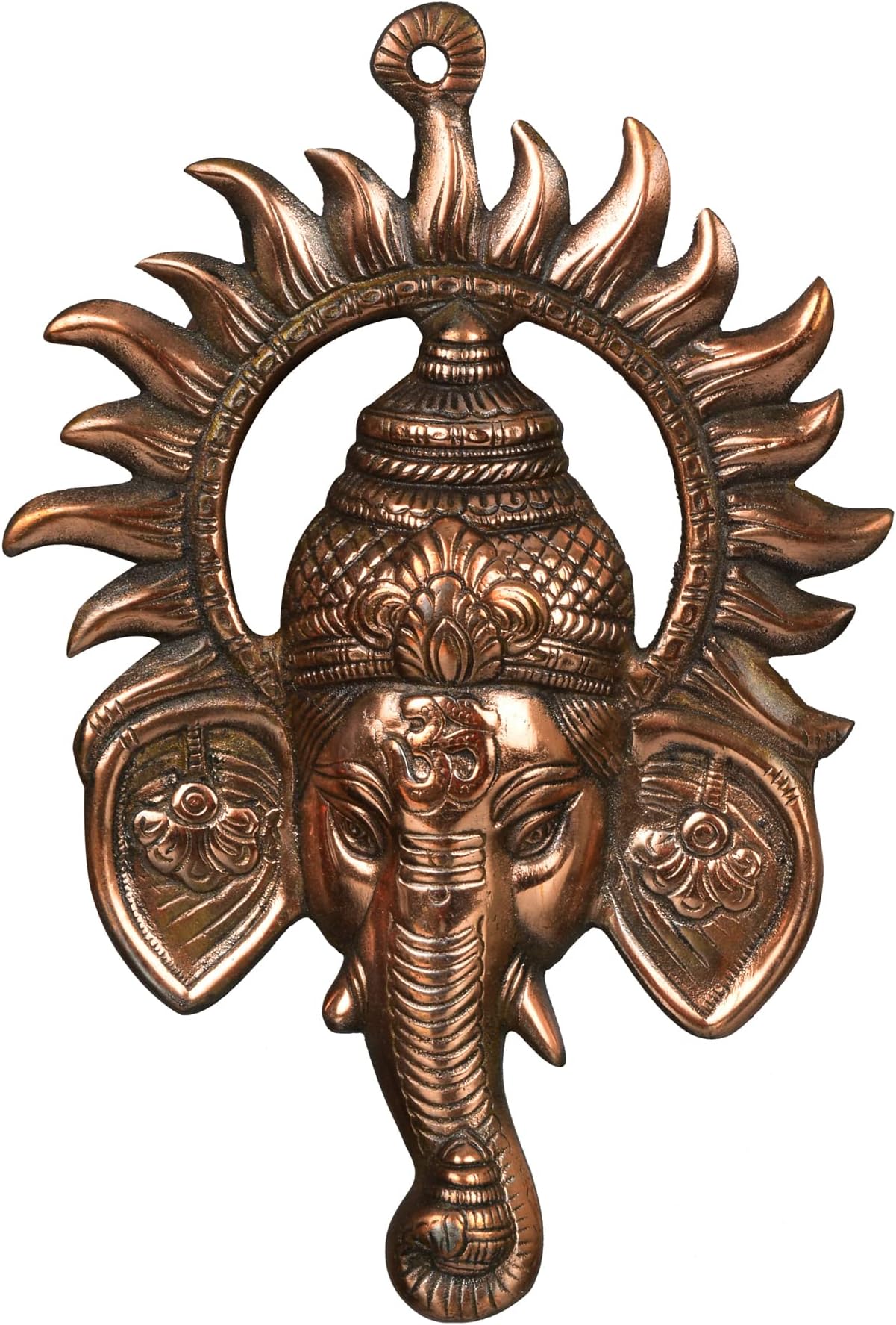 Religious Aluminum Wall Hanging Ganesh Ji (Brown, 30 x 0.5 x 20 cm)