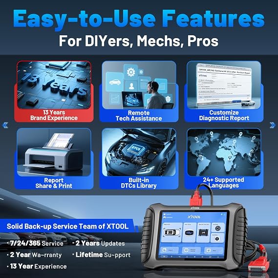 XTOOL X100 PAD3 ECU Coding & Programmer Tool with KC100+EEPROM Adapter Kit | Bidirectional OBD2 Scanner with AI-Assisted, All System Car Scanner with FCA AutoAuth, 38+ Resets, CAN FD & DOIP, 2-Yr Update
