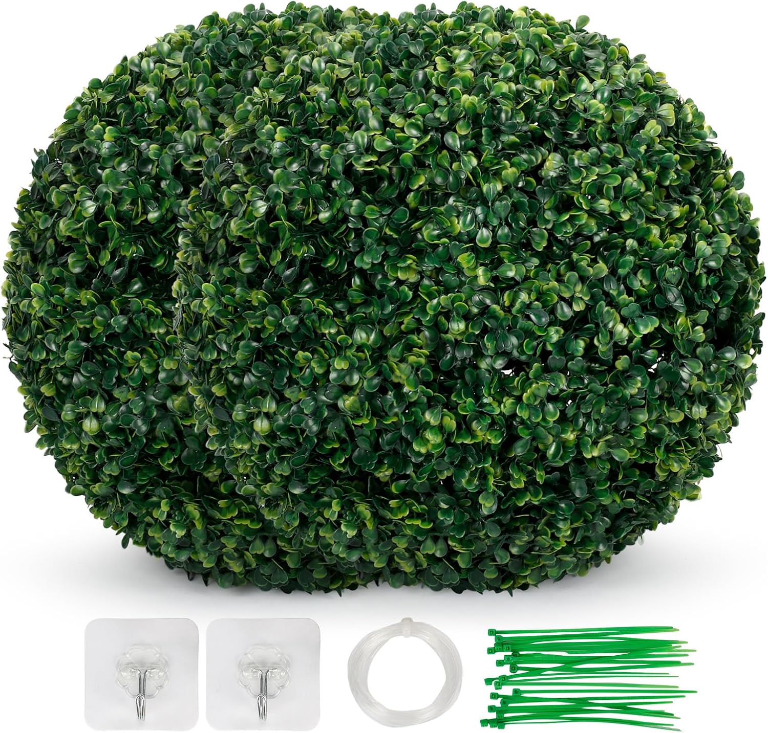 MYOYAY Artificial Topiary Ball 2Pcs Boxwood Balls Artificial Round Plants Fake Topiary Balls for Indoor Outdoor Wedding Home Patios Decor 16 Inch 16 Inch-M 16.0 Inches