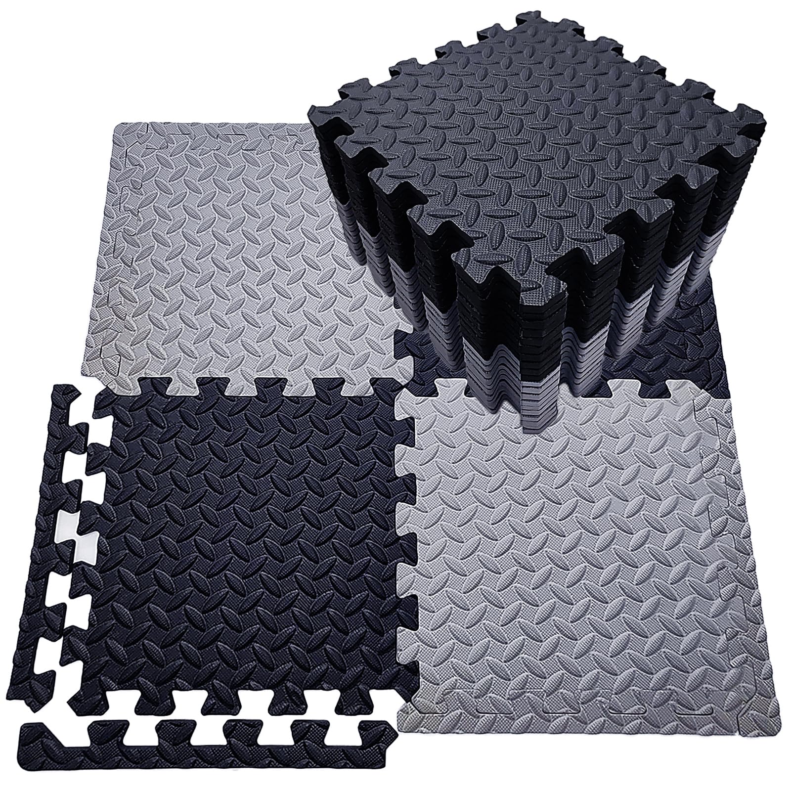 Foam Puzzle Mat?Foam Floor Tiles 20 Pieces Interlocking Floor Mats Interlocking Foam Tiles Multi-Purpose Foam Play Mat Puzzle Mats for Floor Foam Mats for Floor Baby Foam Floor Mats?Black Gray?