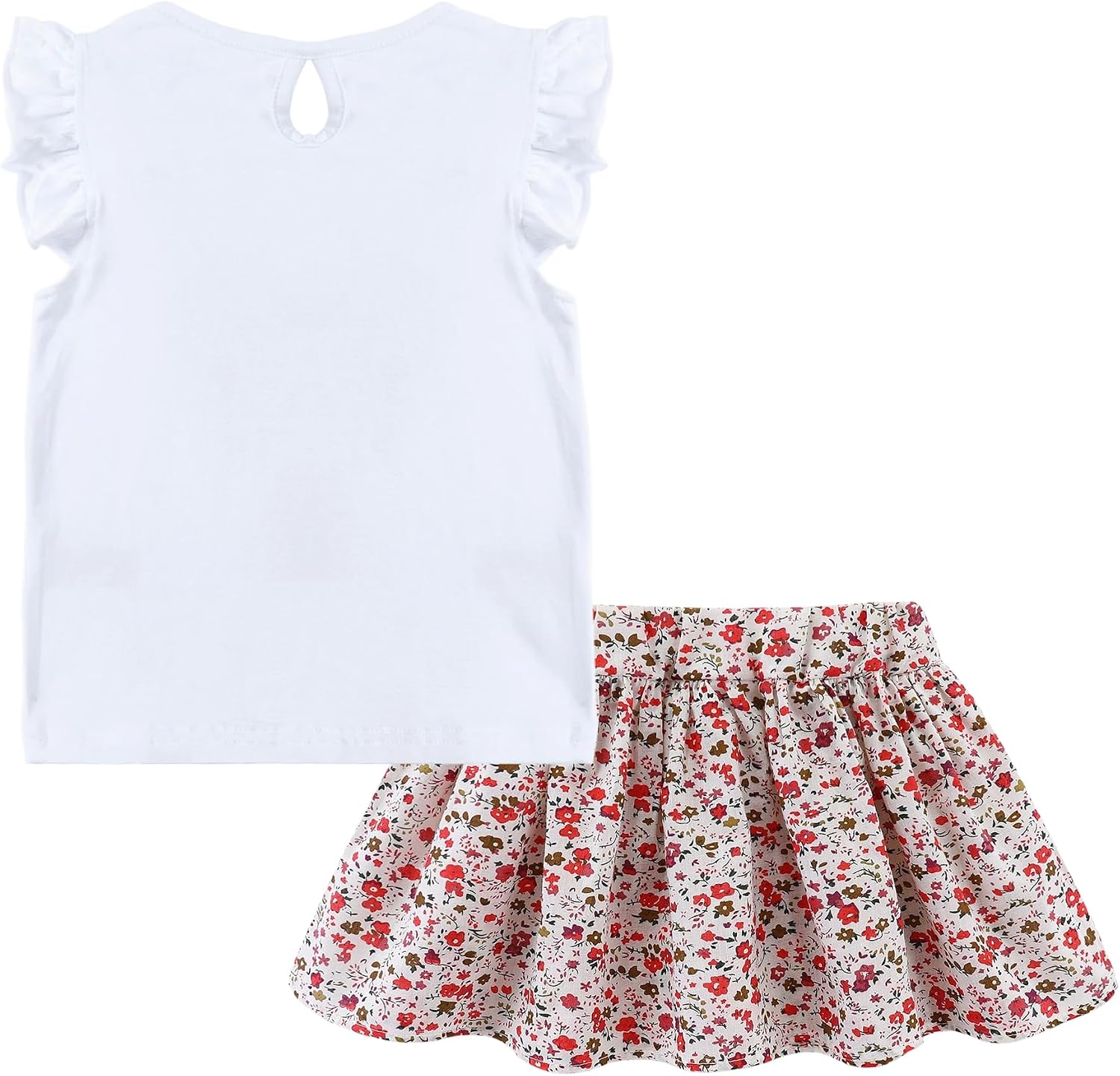 Mud Kingdom Girls Outfits Cute Cartoon Polka Dots Summer Holiday Clothes Sets