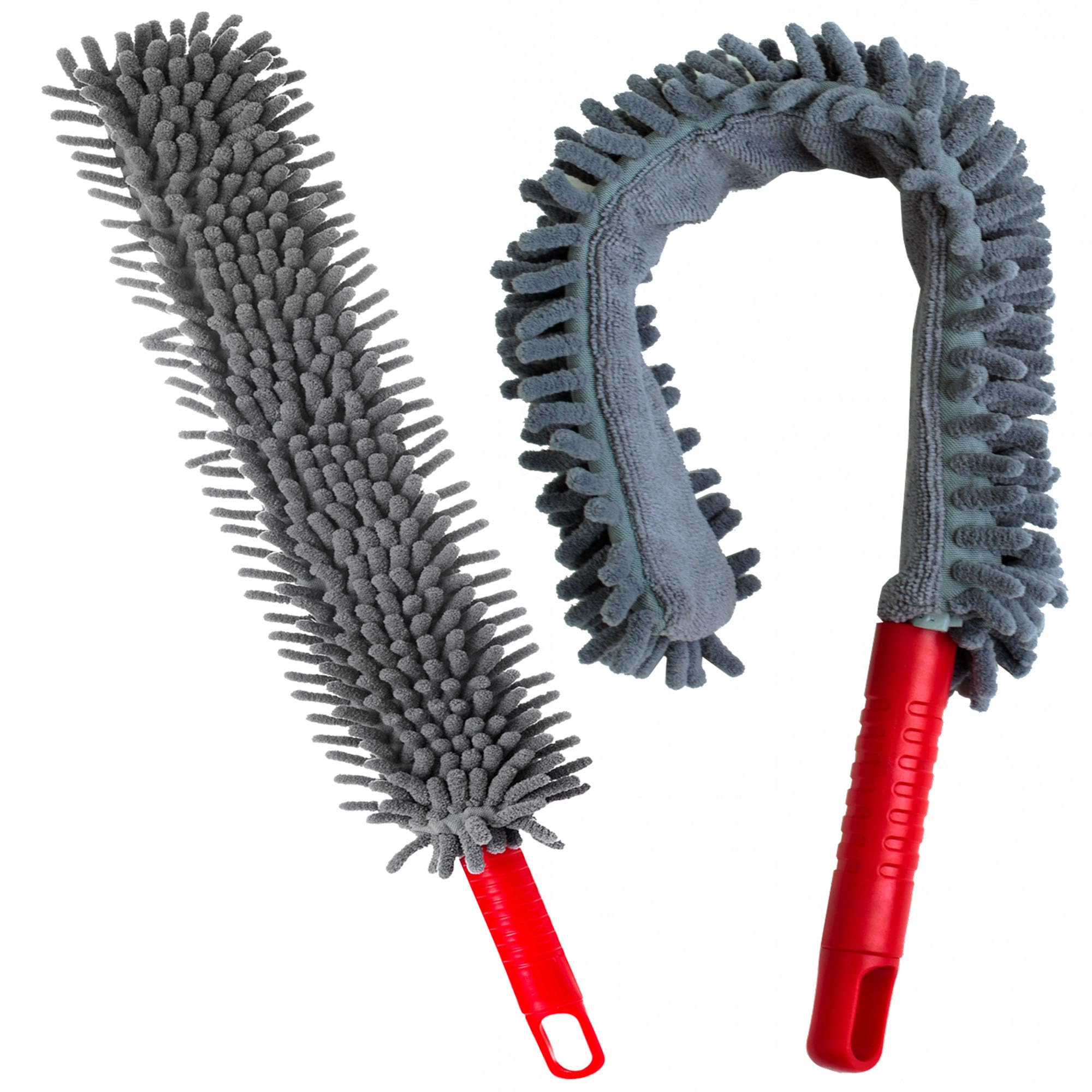 Storm Trading Group Grey Flexible Noodle Microfibre Duster Bendable Hand Duster For Cleaning Dust On Blinds, Lights, Cobweb, Cars & Furniture (2)