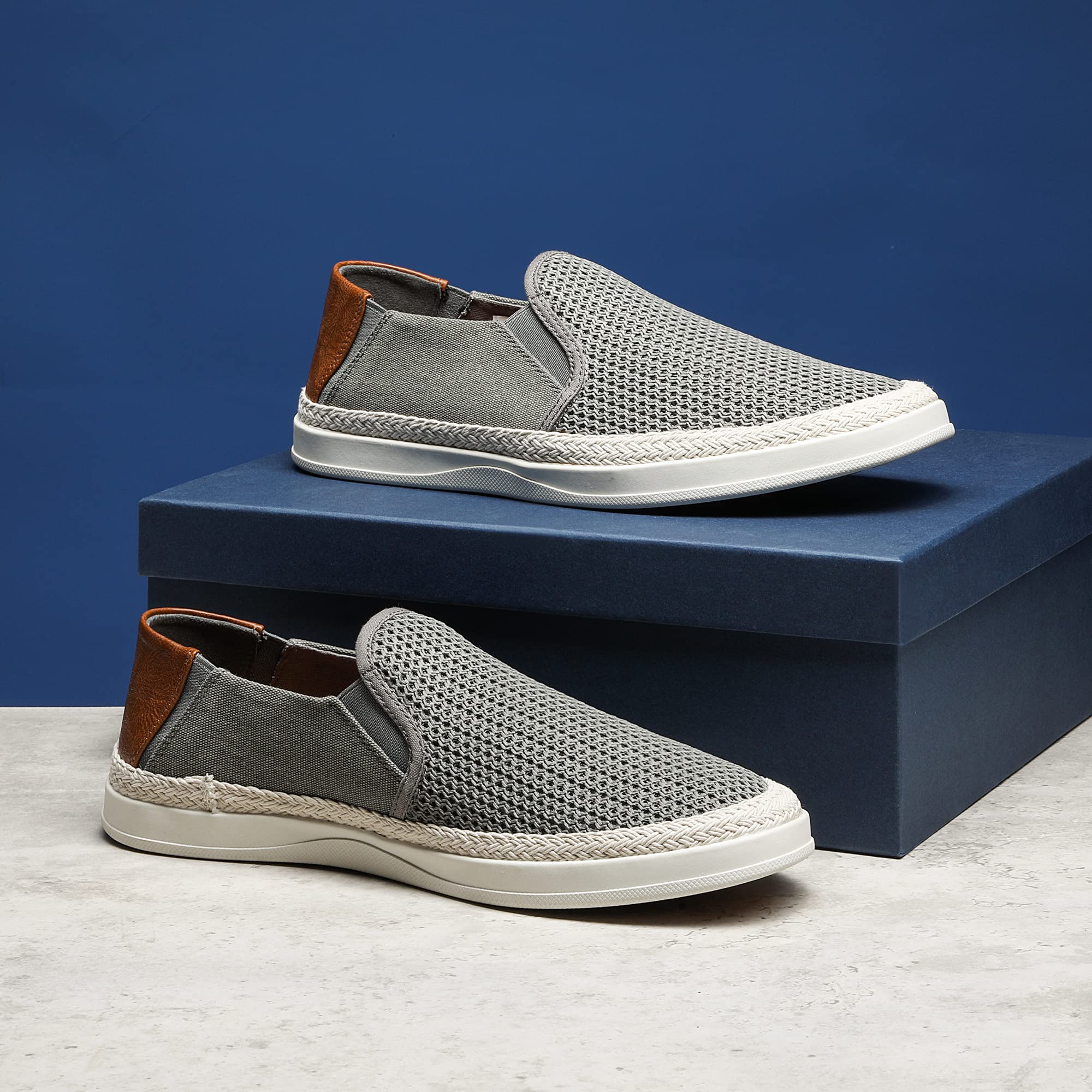 Bruno Marc Mocasín Hombre Casuales Verano Zapatos | Pasos Responsivos, Estilo Yute, Suela Goma Estable, Fácil Slip-On, Versátil para Diario
