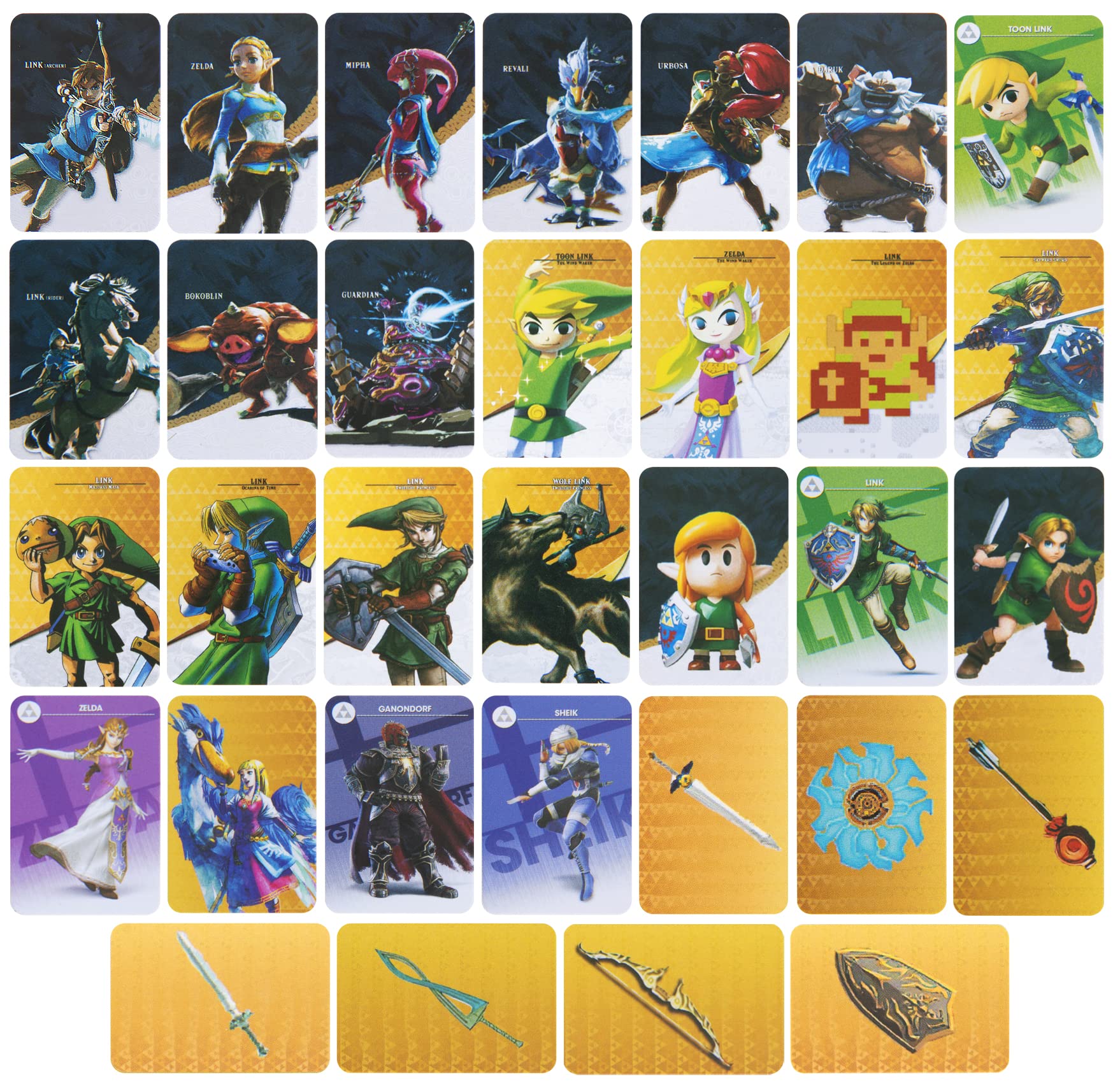 Newest Version] 32pcs Mini BOTW Amiibo Cards Full Set Compatible