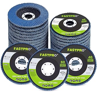 FASTPRO 30- Pack Flap Discs Set, 4-1/2-inch, Arbor Size 7/8-inch for Angle Grinders, Includes 40/60 Grits