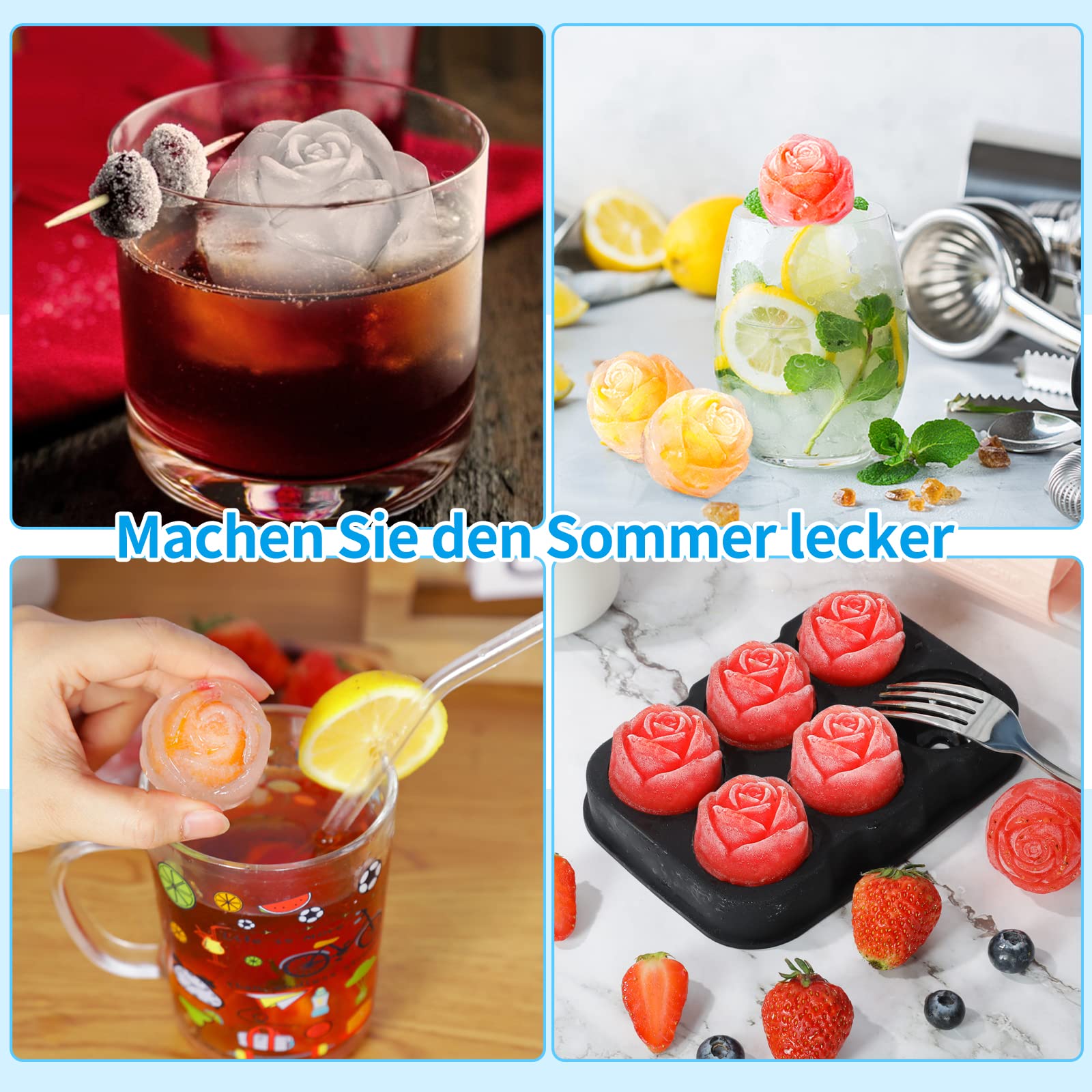 Zahnprothesen-Eiswürfelform Aus Silikon – Rosa, 4 Mulden, Für Lustige Zahnförmige Eiswürfel, Lebensmittelecht
