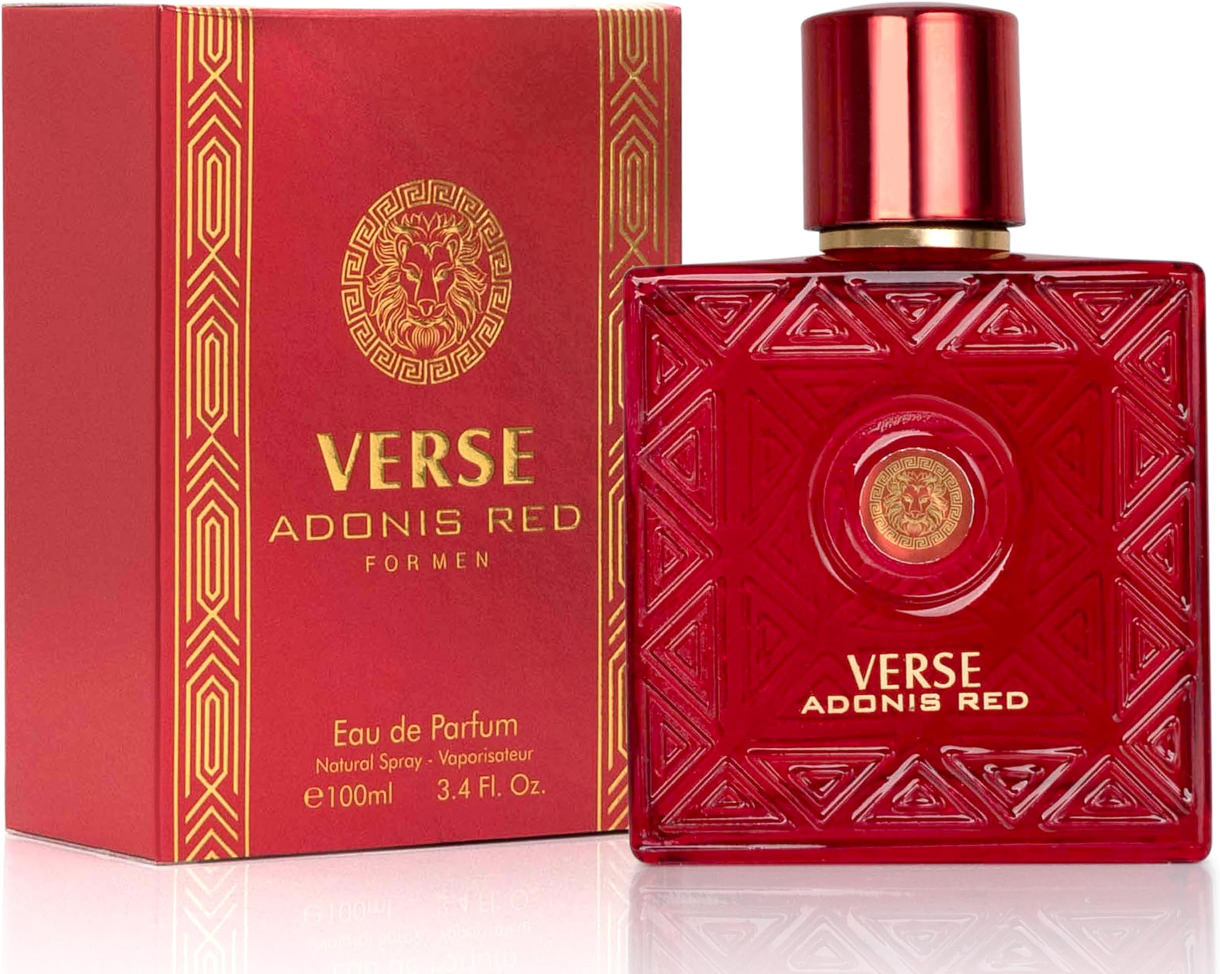 Verse Adonis Red for Men - 100ml Eau De Parfum Spray - Fruity Warm & Floral F...