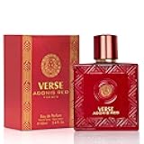 Verse Adonis Red for Men - 100ml Eau De Parfum Spray - Fruity Warm & Floral Fragrance Smell Fresh All Day Long Lasting Includes NovoGlow Carrying Pouch Gift for All Occasions