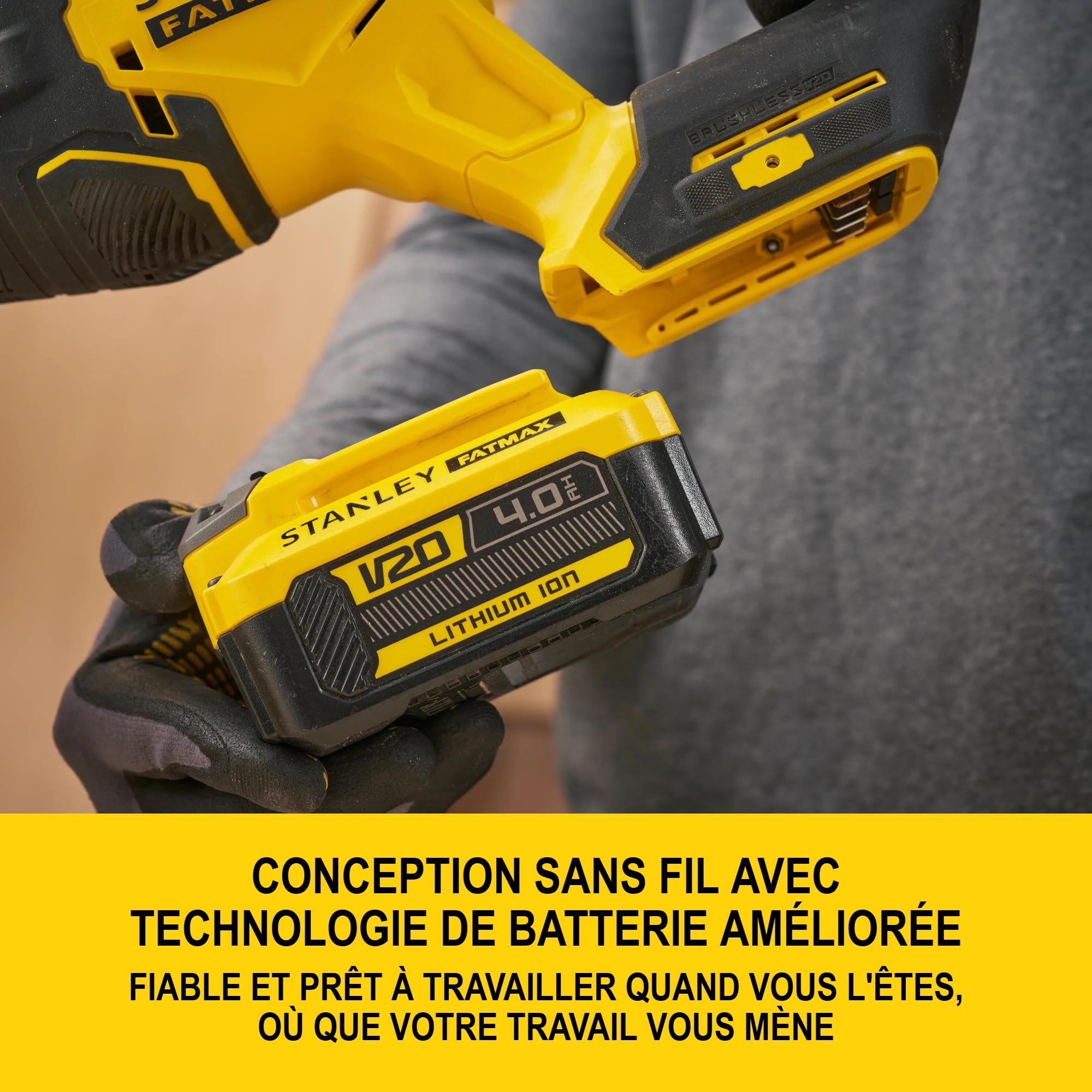 STANLEY FATMAX V20 Scie sabre sans fi l brushless, SFMCS311B-XJ